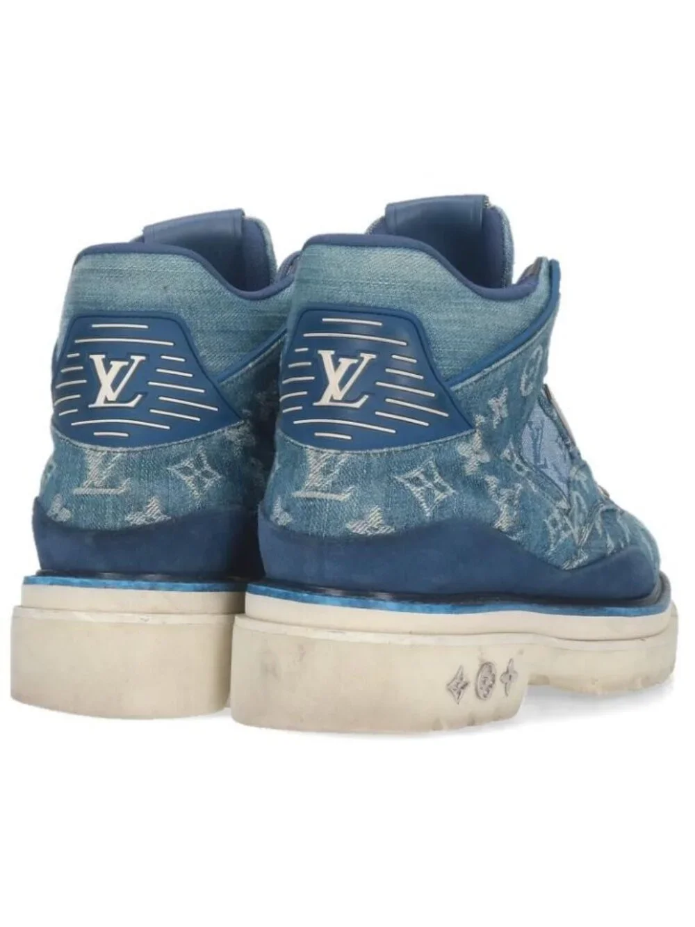Louis Vuitton Oberkampflin Monogram Denim Boots 8.5 - Picture 2 of 5